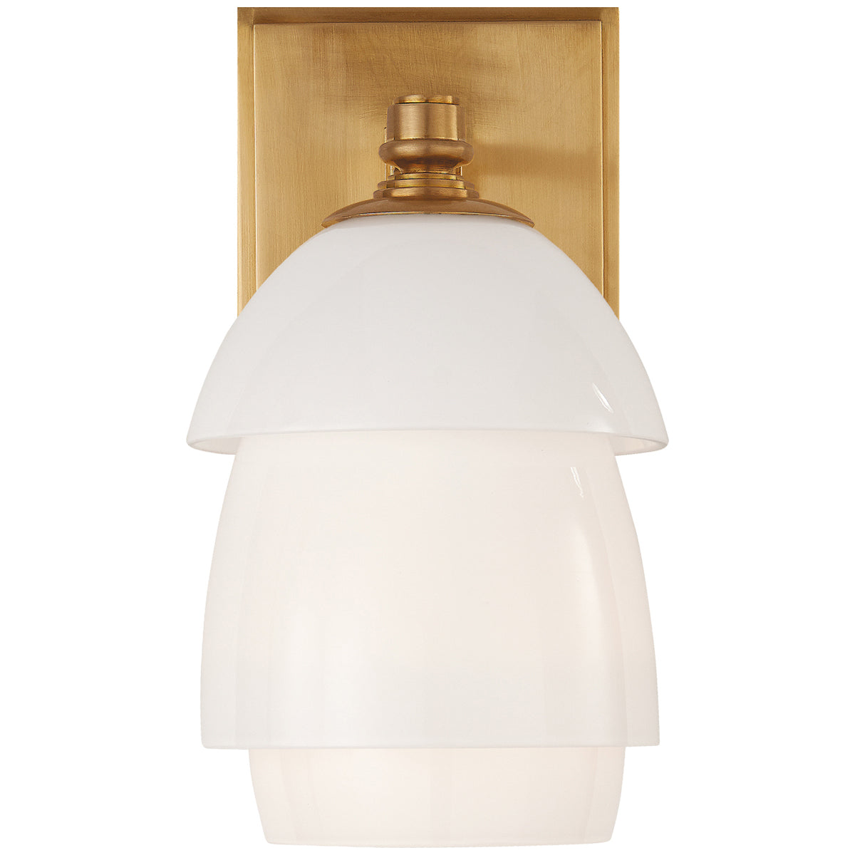 Visual Comfort Whitman Small Sconce with White Glass Shade