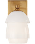 Visual Comfort Whitman Small Sconce with White Glass Shade