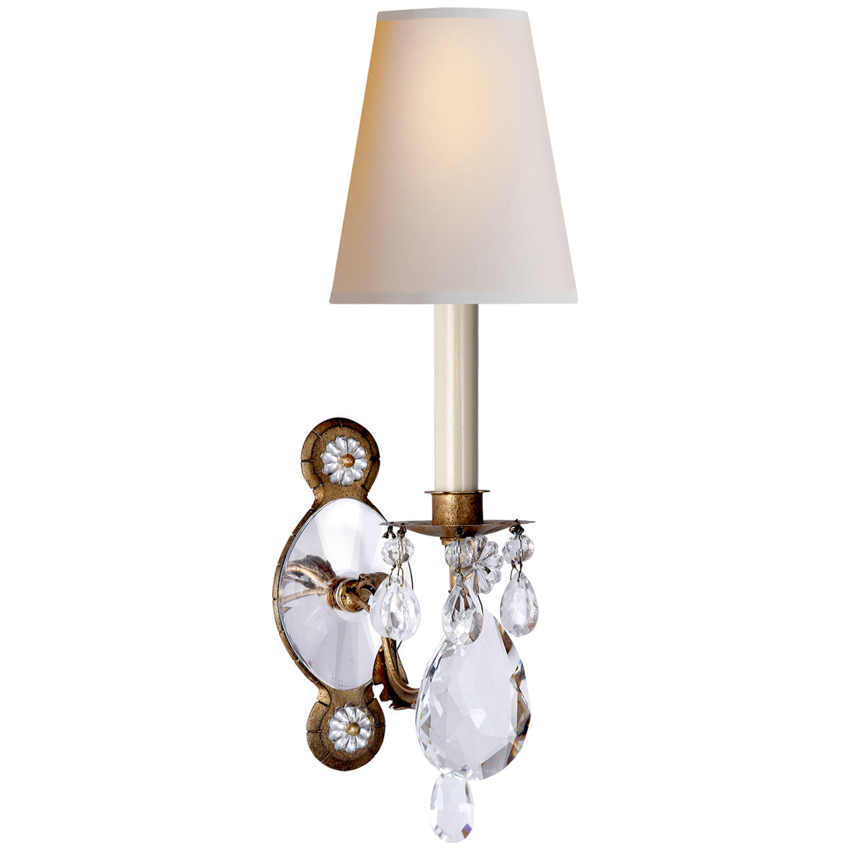Visual Comfort Yves Crystal Single Arm Sconce