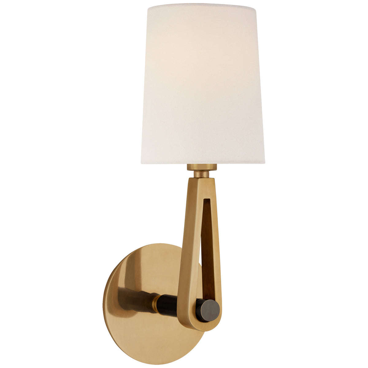 Visual Comfort Alpha Single Sconce with Linen Shade