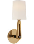 Visual Comfort Alpha Single Sconce with Linen Shade