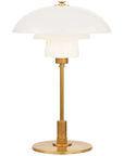 Visual Comfort Whitman Desk Lamp with White Glass Shade