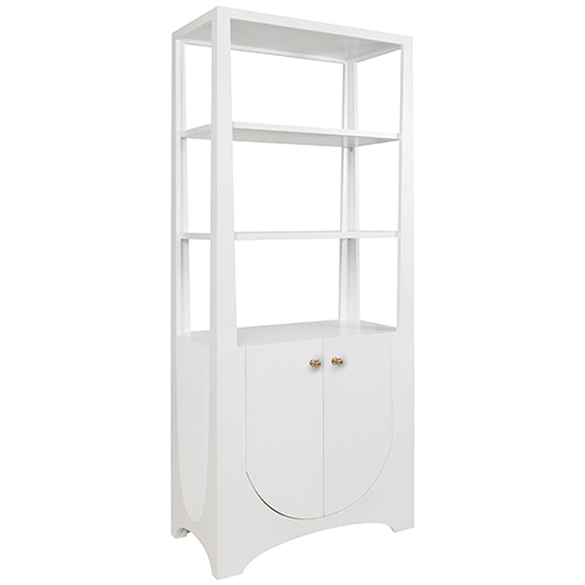 Worlds Away Etagere with 2-Door Fluted Cabinet
