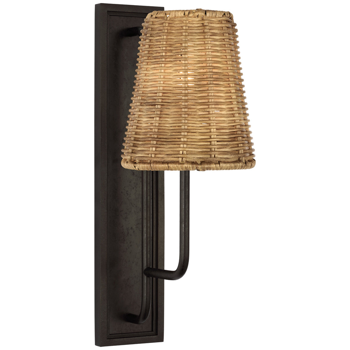 Visual Comfort Rui Sconce with Natural Wicker Shade