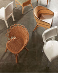Made Goods Aaliyah Curved Acrylic Dining Chair in Marano Wool-on Lambskin