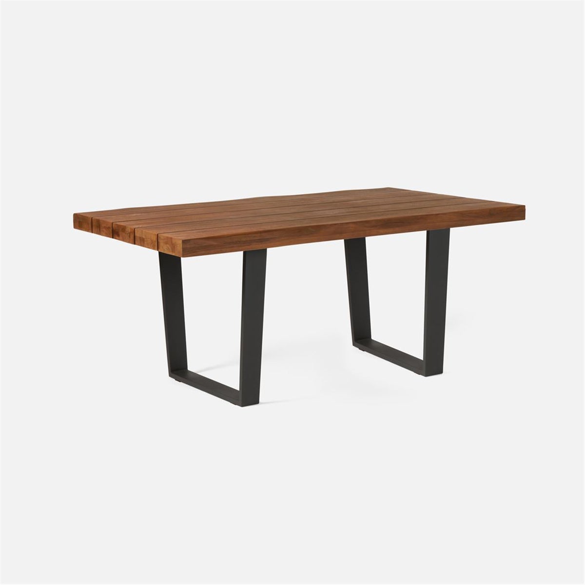 Made Goods Brandt Modern Aged Teak and Aluminum Outdoor Dining Table