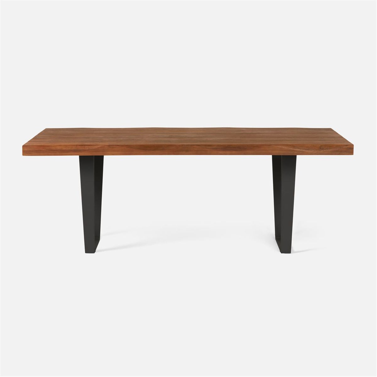 Made Goods Brandt Modern Aged Teak and Aluminum Outdoor Dining Table