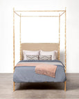 Made Goods Brennan Short Textured Canopy Bed in Liard Cotton Velvet