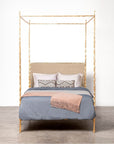 Made Goods Brennan Short Textured Iron Canopy Bed in Brenta Cotton Jute