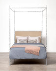 Made Goods Brennan Short Textured Canopy Bed in Colorado Leather