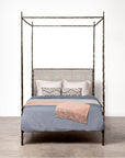 Made Goods Brennan Tall Textured Canopy Bed in Severn Canvas