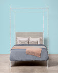 Made Goods Brennan Tall Textured Canopy Bed in Severn Canvas