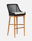 Made Goods Chadwick Woven Rope Outdoor Bar Stool in Pagua Fabric