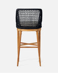 Made Goods Chadwick Woven Rope Outdoor Bar Stool in Garonne Leather