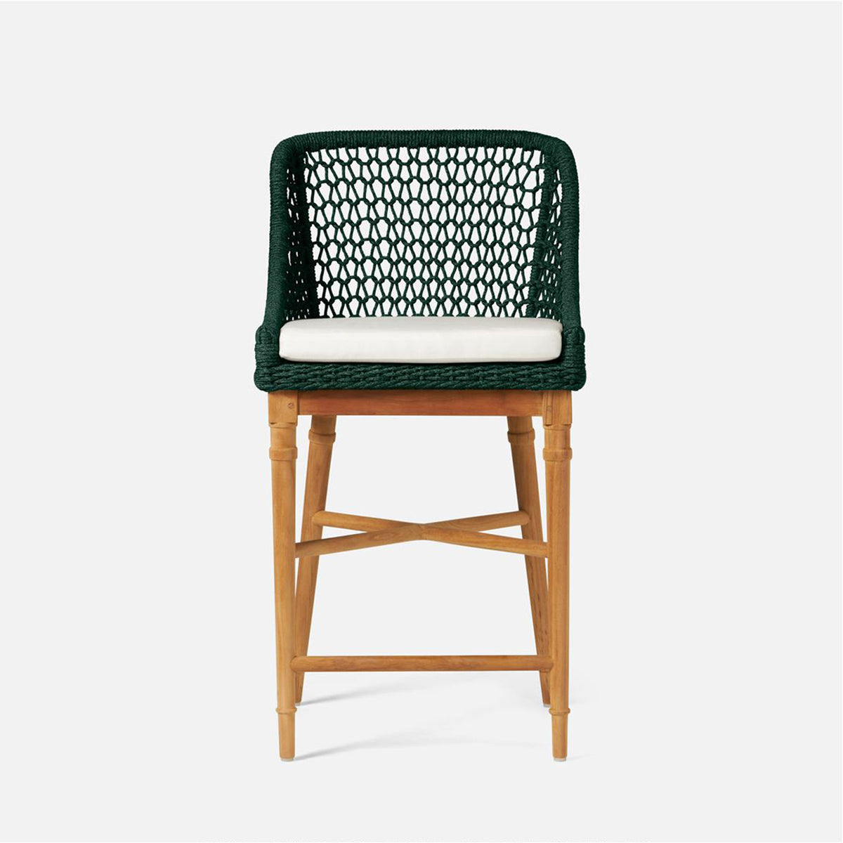 Made Goods Chadwick Woven Rope Outdoor Counter Stool in Alsek Fabric