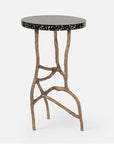 Made Goods Genevier Brass Tripod Base Side Table in Resin/Mop Shell