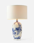 Made Goods Aziah Table Lamp in Blue White Gloss Ceramic