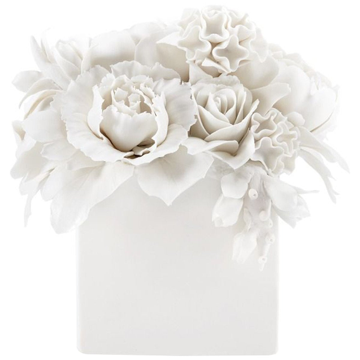 Villa &amp; House Peony Bouquet Table Decoration - White