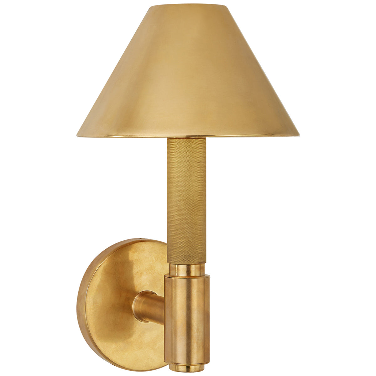 Visual Comfort Barrett Small Single Knurled Sconce with Shade