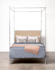 Made Goods Brennan Short Textured Canopy Bed in Bassac Leather