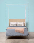 Made Goods Brennan Short Textured Canopy Bed in Kern Fabric