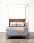 Made Goods Brennan Short Textured Canopy Bed in Oak