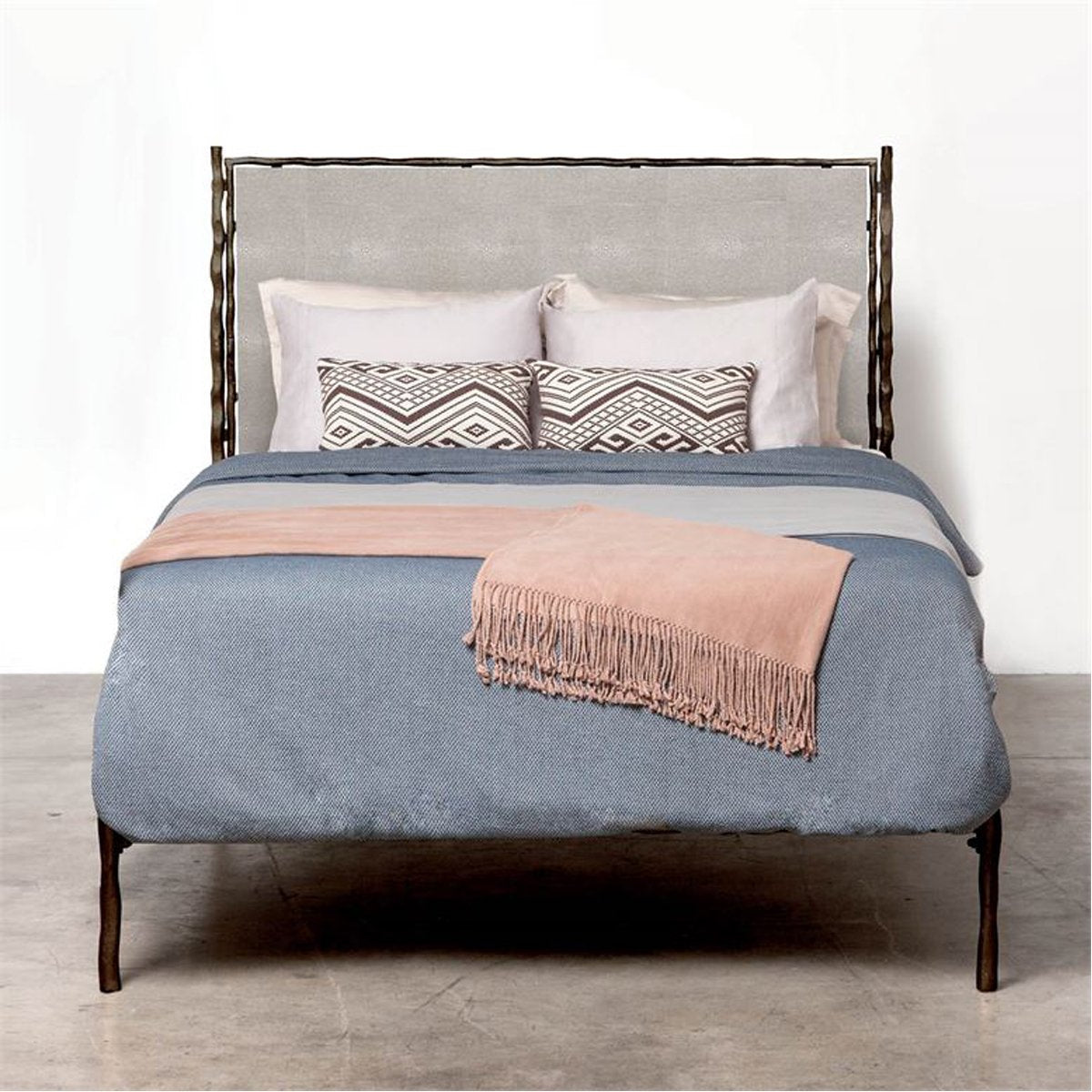 Made Goods Brennan Textured Bed in Garonne Leather