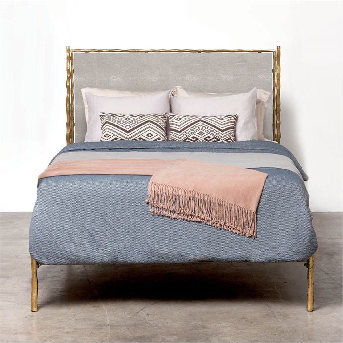 Made Goods Brennan Textured Bed in Nile Fabric