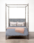 Made Goods Brennan Tall Textured Canopy Bed in Faux Shagreen
