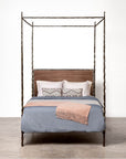 Made Goods Brennan Tall Textured Canopy Bed in Oak