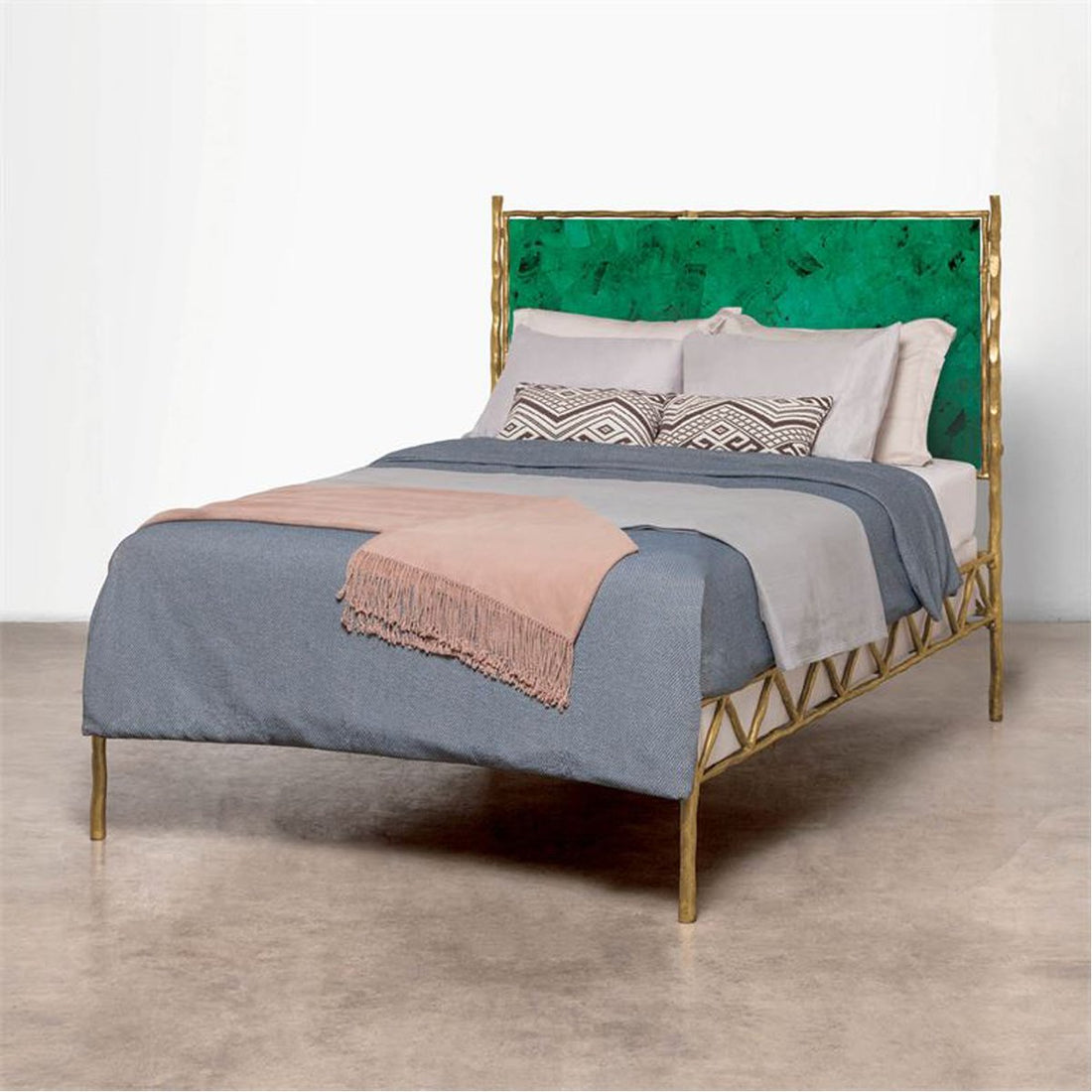 Made Goods Brennan Textured Bed in Emerald Shell
