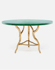 Made Goods Royce Abstract Branch Round Dining Table in Emerald Shell Top
