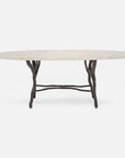 Made Goods Royce Abstract Branch Oval Dining Table in Stone Top