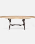 Made Goods Royce Abstract Branch Oval Dining Table in Cerused Oak Top