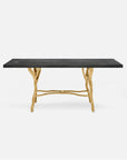 Made Goods Royce Abstract Branch Rectangular Dining Table in Zinc Metal Top