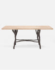 Made Goods Royce Abstract Branch Rectangular Dining Table in Cerused Oak Top