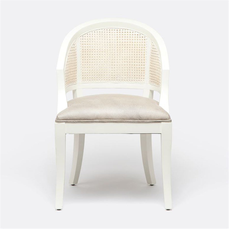 Made Goods Sylvie Curved Cane Back Dining Chair in Brenta Cotton/Jute