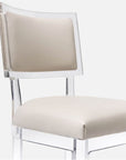 Made Goods Winston Clear Acrylic Dining Chair, Garonne Marine Leather
