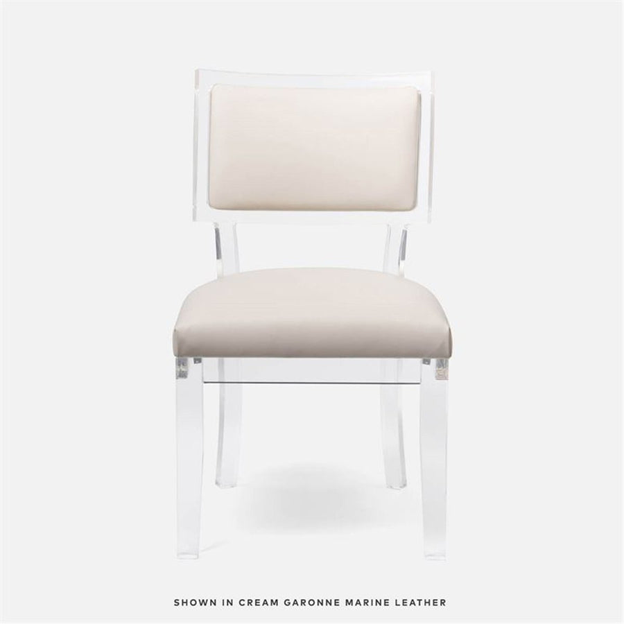 Made Goods Winston Clear Acrylic Dining Chair, Colorado Leather