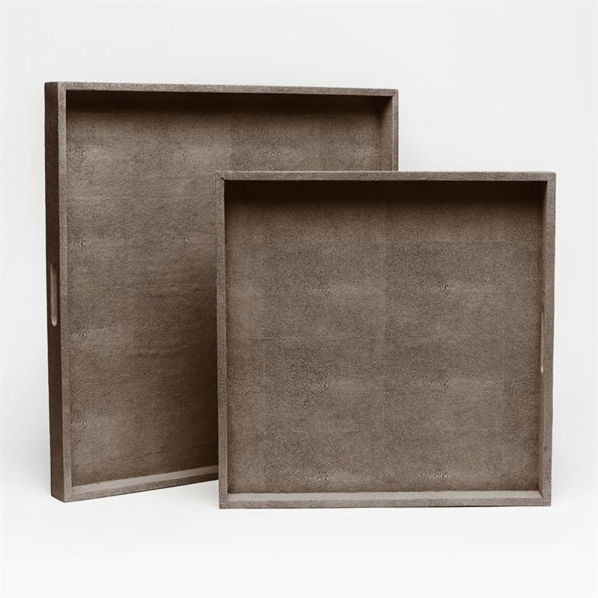 Made Goods Emery XL Square Vintage Faux Shagreen Tray, 2-Piece Set