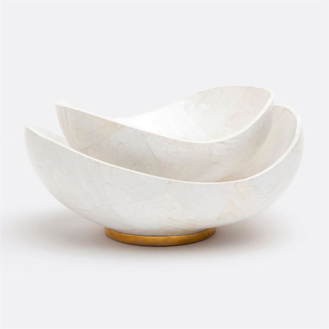 Made Goods Tarian Shell with Gold Base Bowl, 2-Piece Set