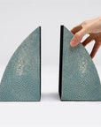 Made Goods Worton Curved Realistic Faux Shagreen Bookends, 2-Piece Set